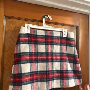 Abercrombie & Fitch Red and Blue Plaid Mini Skirt